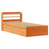 vidaXL Cadre de lit avec t&ecirc;te de lit cire marron 90x190 cm bois de pin
