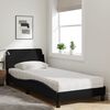 vidaXL Lit avec matelas Dover noir 80x200 cm tissu