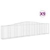 vidaXL Paniers &agrave; gabions arqu&eacute;s 9 pcs 400x30x80/100 cm Fer galvanis&eacute;