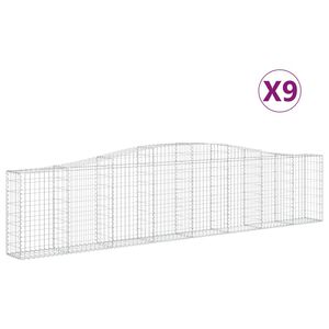 vidaXL Paniers &agrave; gabions arqu&eacute;s 9 pcs 400x30x80/100 cm Fer galvanis&eacute;