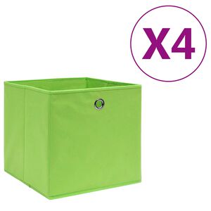 vidaXL Bo&icirc;tes de rangement 4 pcs Tissu intiss&eacute; 28x28x28 cm Vert