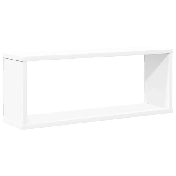 vidaXL &Eacute;tag&egrave;res murales cube 4 pcs Blanc 60x15x23 cm Bois d&rsquo;ing&eacute;nierie