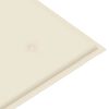 vidaXL Banc de jardin avec coussin cr&egrave;me 112 cm Bois de teck massif