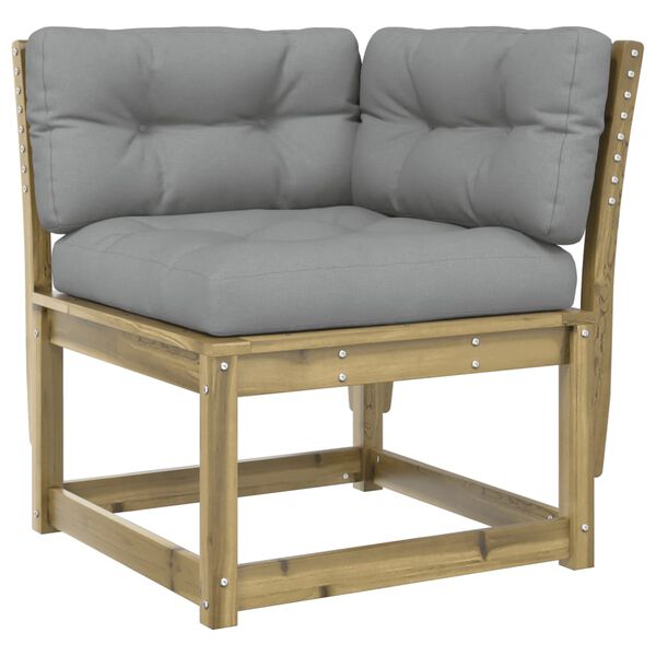 vidaXL Salon de jardin 5 pcs avec coussins bois de pin impr&eacute;gn&eacute;