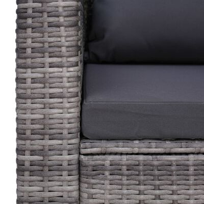 vidaXL Salon de jardin 7 pcs avec coussins Résine tressée Gris