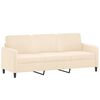 vidaXL Canap&eacute; &agrave; 3 places avec repose-pieds Cr&egrave;me 180 cm Velours