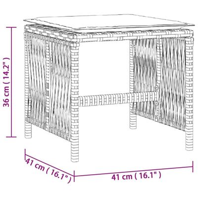 vidaXL Tabourets de jardin avec coussins 4pcs marron 41x41x36 cm rotin