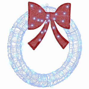 vidaXL Couronne avec 60 LED Bleu 76 x 8.5 x 76 cm Acrylique