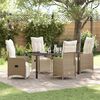 vidaXL Ensemble de salle &agrave; manger pour jardin 5 pcs Beige polyrotin