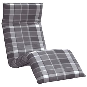 vidaXL Transat pliant en tissu Oxford &agrave; carreaux gris 175 x 54 x 8,5 cm