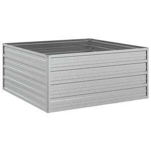 vidaXL Lit sur&eacute;lev&eacute; de jardin 100x100x45 cm Acier galvanis&eacute; Argent&eacute;