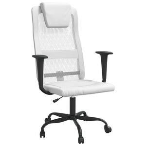 vidaXL Chaise de bureau r&eacute;glable en hauteur blanc