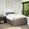 vidaXL Sommier &agrave; lattes de lit avec matelas Taupe 120x200 cm Tissu