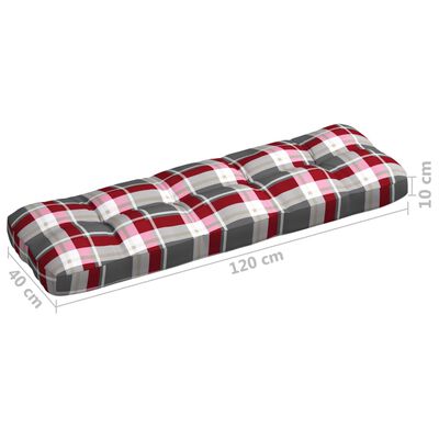 vidaXL Coussins de canapé palette lot de 7 Motif à carreaux rouge