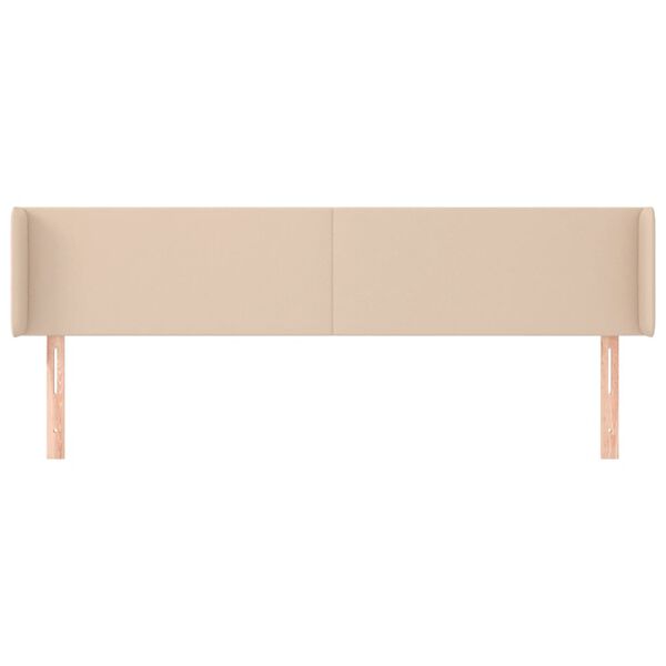 vidaXL T&ecirc;te de lit avec oreilles Cappuccino 163x16x78/88 cm Similicuir