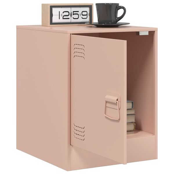 vidaXL Tables de chevet 2 pcs rose 34,5x39x44 cm acier