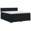 vidaXL Lit boxspring avec matelas Noir 200 x 200 cm Tissu