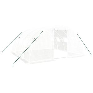 vidaXL Serre avec cadre en acier Blanc 16 m&sup2; 4x4x2 m