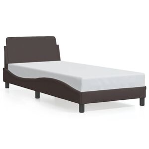vidaXL Cadre de lit Dover marron fonc&eacute; 80x200 cm tissu