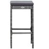 vidaXL Meuble de bar de jardin 7 pcs et coussins R&eacute;sine tress&eacute;e Gris