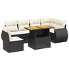 vidaXL Salon de jardin 7 pcs avec coussins noir r&eacute;sine tress&eacute;e