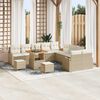 vidaXL Ensemble de canap&eacute; de jardin avec coussin 13 pcs Beige et cr&egrave;me