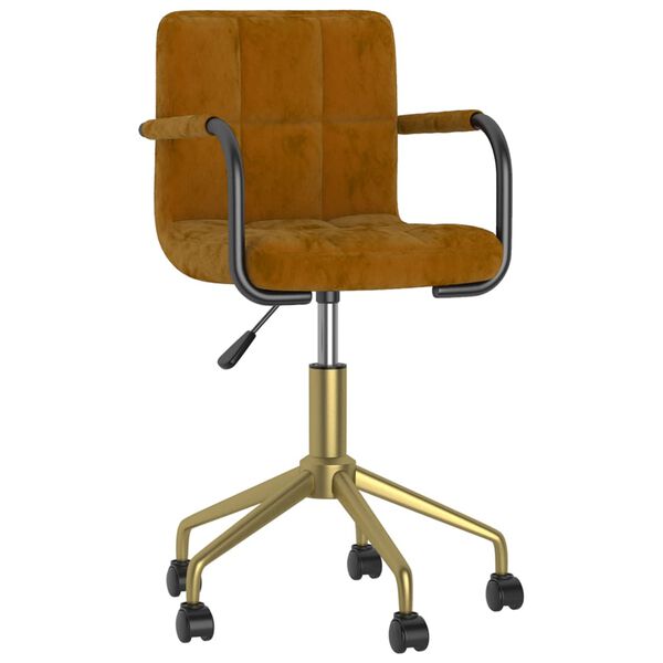 vidaXL Chaise pivotante de salle &agrave; manger Marron Velours