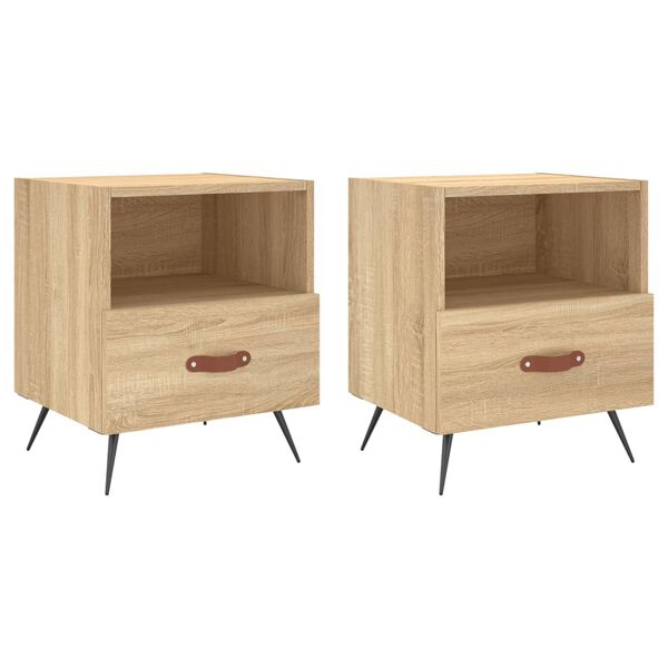 vidaXL Tables de chevet 2 pcs ch&ecirc;ne sonoma 40x35x47,5 cm