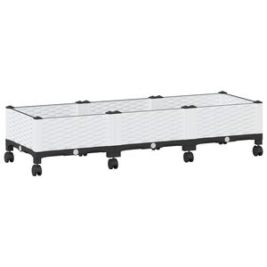 vidaXL Jardini&egrave;re avec Roues Blanc 120 x 40 x 33 cm PP