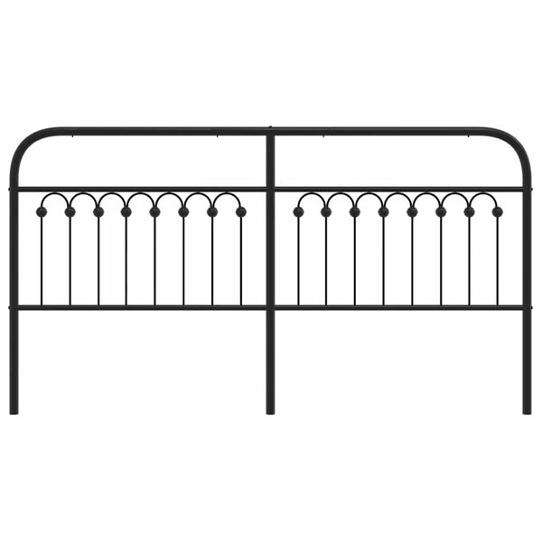 vidaXL T&ecirc;te de lit m&eacute;tal noir 180 cm