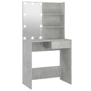 vidaXL Coiffeuse avec LED Gris b&eacute;ton 74,5x40x141 cm