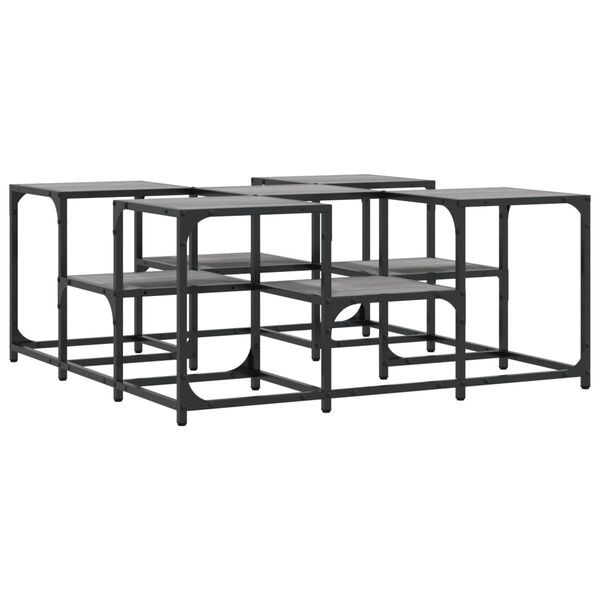 vidaXL Table basse sonoma gris 91x91x40 cm bois d'ing&eacute;nierie