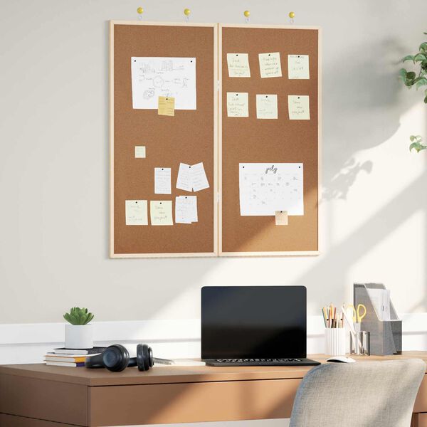 vidaXL Tableau d'Affichage Marron 80 x 80 x 1.4 cm Bois de pin massif