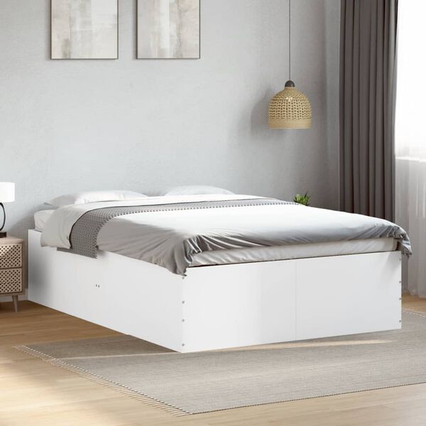 vidaXL Cadre de lit sans matelas blanc 135x190 cm