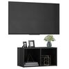 vidaXL Meuble TV gris brillant 72x35x36,5 cm bois d&rsquo;ing&eacute;nierie