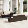 vidaXL Ensemble de canap&eacute; de jardin avec coussin 7 pcs Marron et Cr&egrave;me
