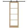 vidaXL Porte coulissante ORKDAL Naturel et Noir 83 x 232 cm