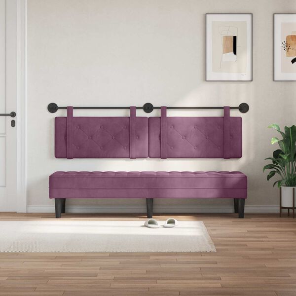 vidaXL T&ecirc;te de lit suspendue Pourpre 190 x 55 x 5 cm Velours