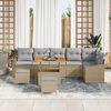 vidaXL Ensemble de canap&eacute; de jardin avec coussin 9 pcs Beige polyrotin