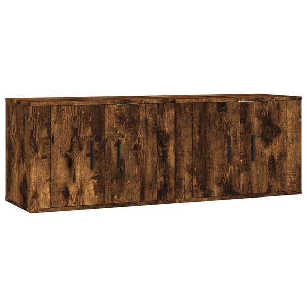 vidaXL Meubles TV muraux 2 pcs ch&ecirc;ne fum&eacute; 57x34,5x40 cm