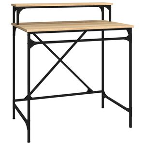 vidaXL Bureau ch&ecirc;ne sonoma 80x50x90 cm bois d'ing&eacute;nierie et fer