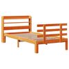 vidaXL Cadre de lit avec t&ecirc;te de lit sans matelas cire marron 90x190cm