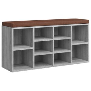 vidaXL Banc &agrave; chaussures Sonoma gris 103x30x48 cm Bois d'ing&eacute;nierie