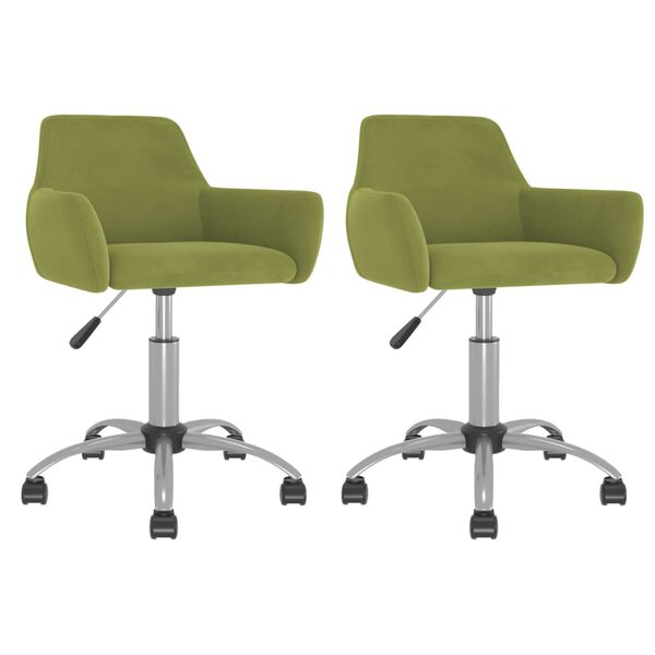 vidaXL Chaises pivotantes &agrave; manger lot de 2 vert clair velours