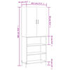 vidaXL Buffet haut Blanc 69,5x34x180 cm Bois d'ing&eacute;nierie