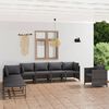vidaXL Salon de jardin 8 pcs avec coussins R&eacute;sine tress&eacute;e Gris