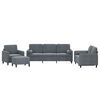 vidaXL Ensemble de canap&eacute;s 4 pcs avec coussins gris fonc&eacute; velours