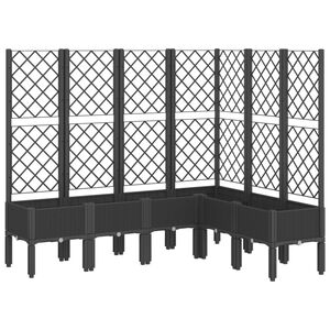 vidaXL Jardini&egrave;re avec treillis noir 160x120x142 cm PP