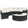 vidaXL Salon de jardin 3 pcs demi-rond noir r&eacute;sine tress&eacute;e
