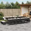 vidaXL Ensemble &agrave; manger de jardin 17 pcs coussins noir r&eacute;sine tress&eacute;e